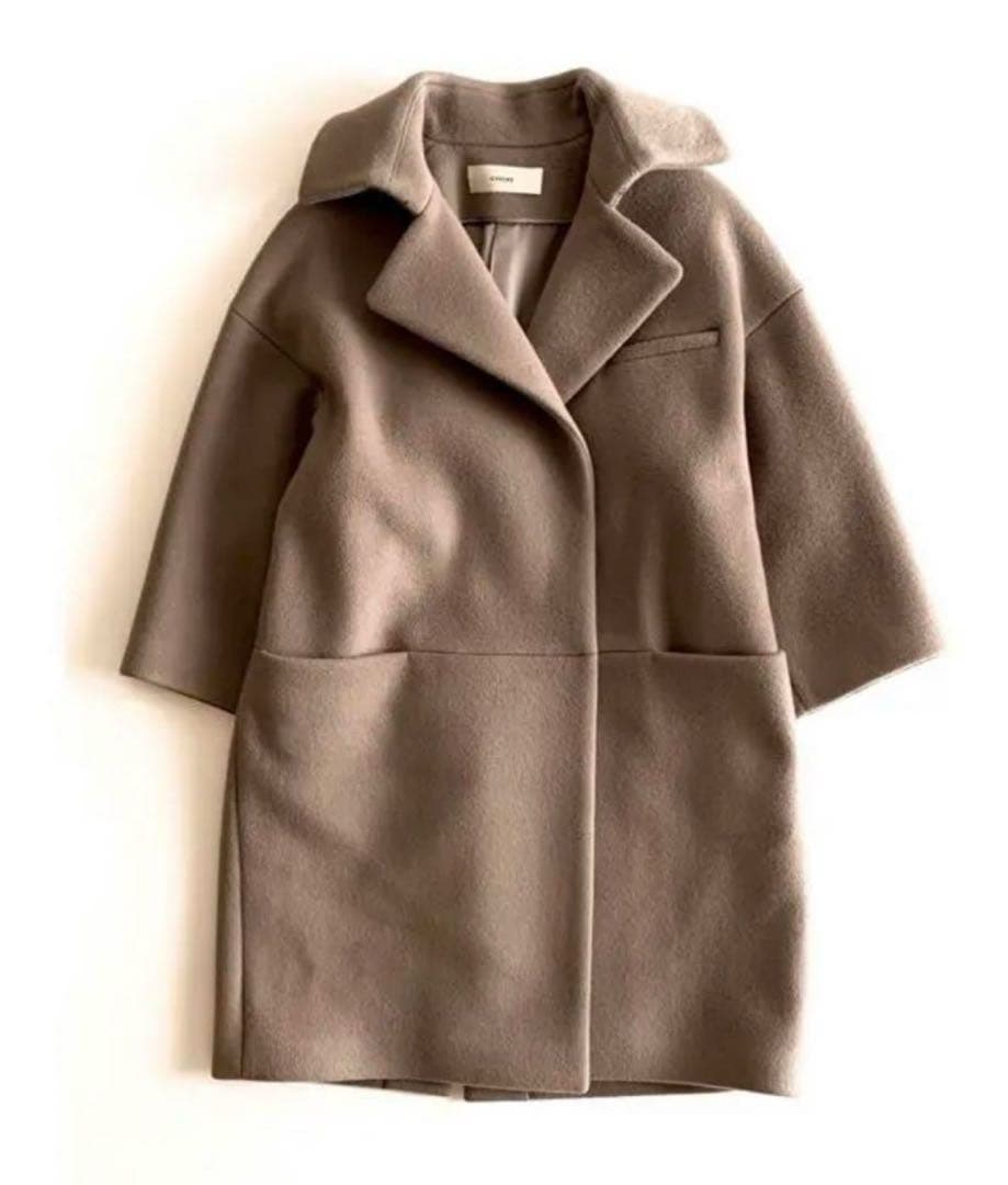 CYCLAS サイズ36 メルトンビーバーコート ブラウン ベージュ