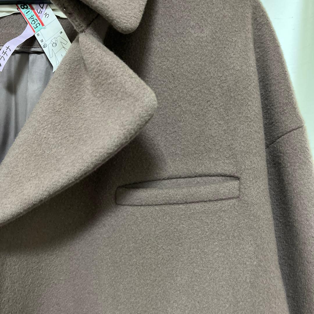 CYCLAS サイズ36 メルトンビーバーコート ブラウン ベージュ