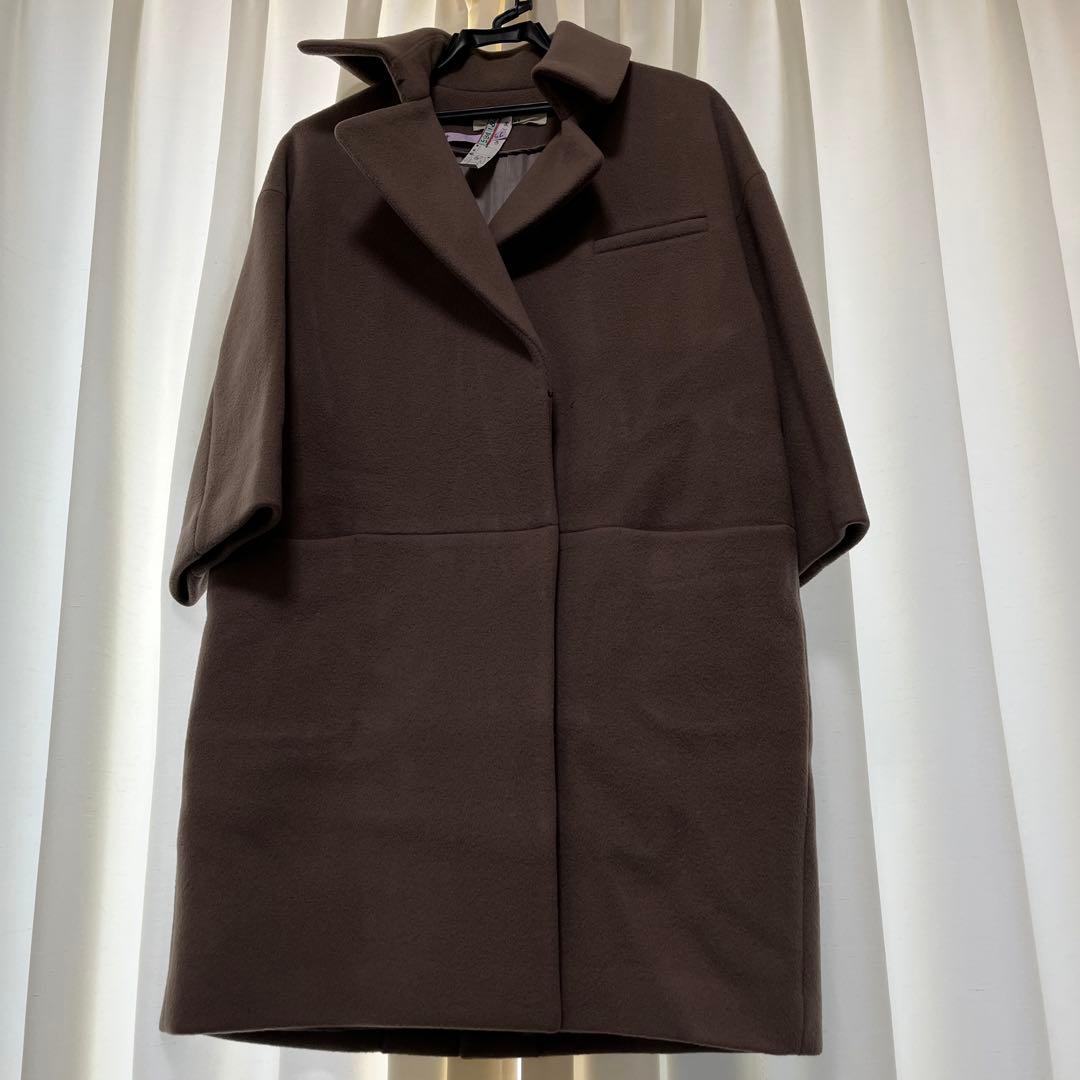 CYCLAS サイズ36 メルトンビーバーコート ブラウン ベージュ