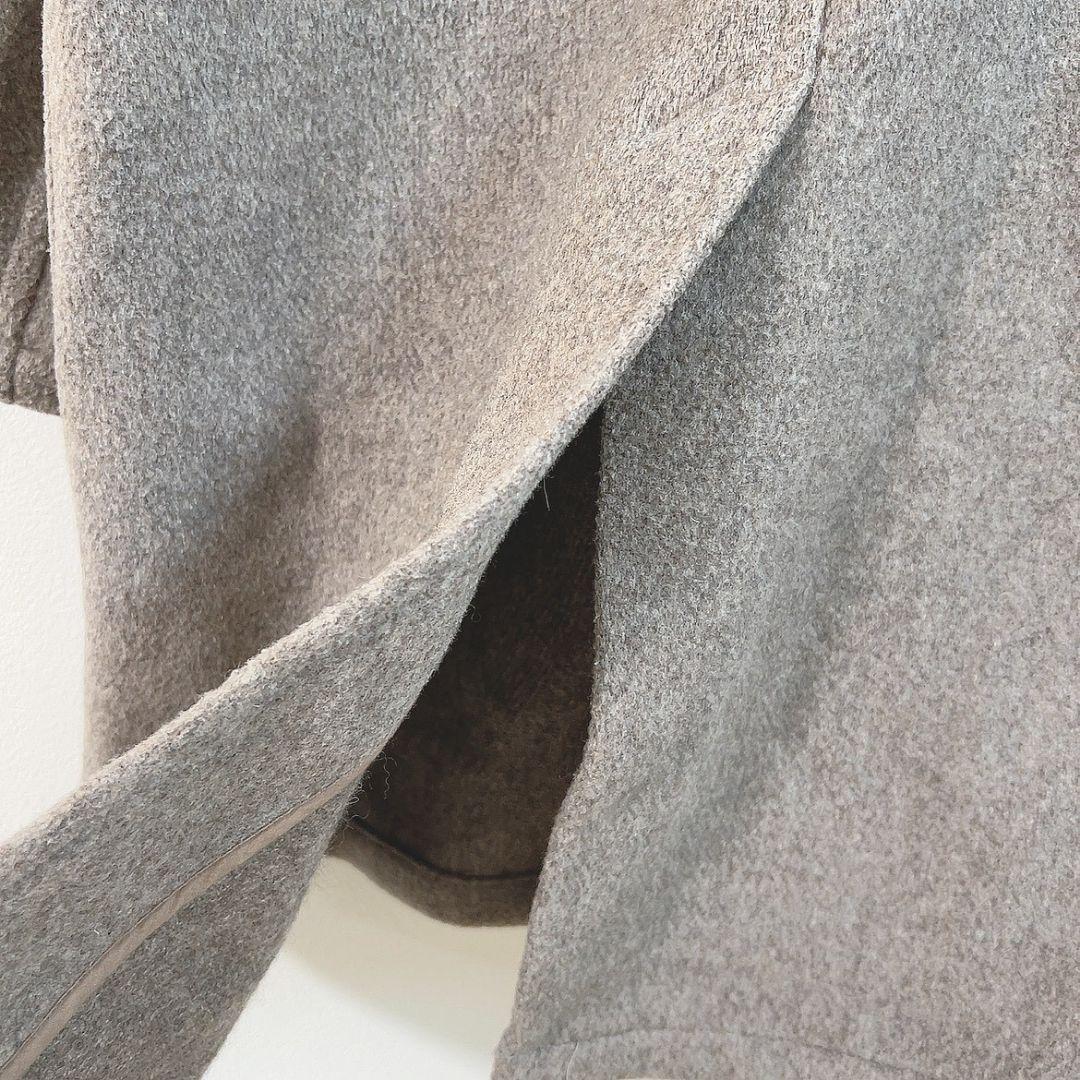 【S】 ダントン ロングコート ウールモッサ フード付き くるみボタン ベージュ