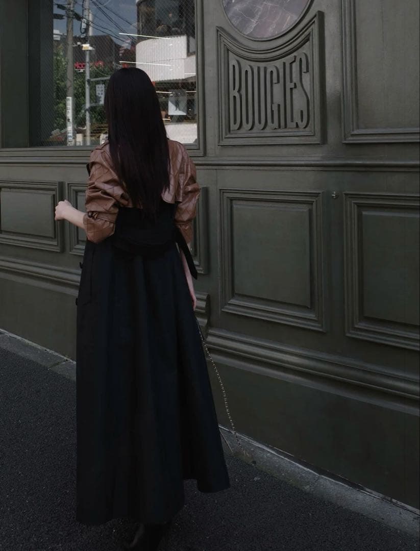 断捨離女子 Darich バイカラーレザーレイヤードトレンチコート