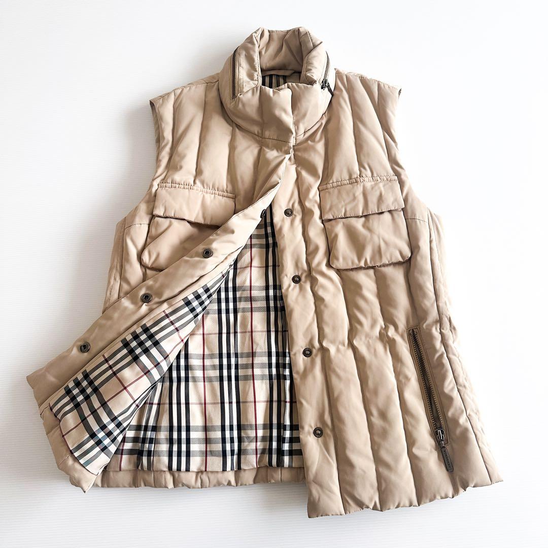 バーバリー ロンドン / ダウンベスト ノバチェック ベージュ 40サイズ L