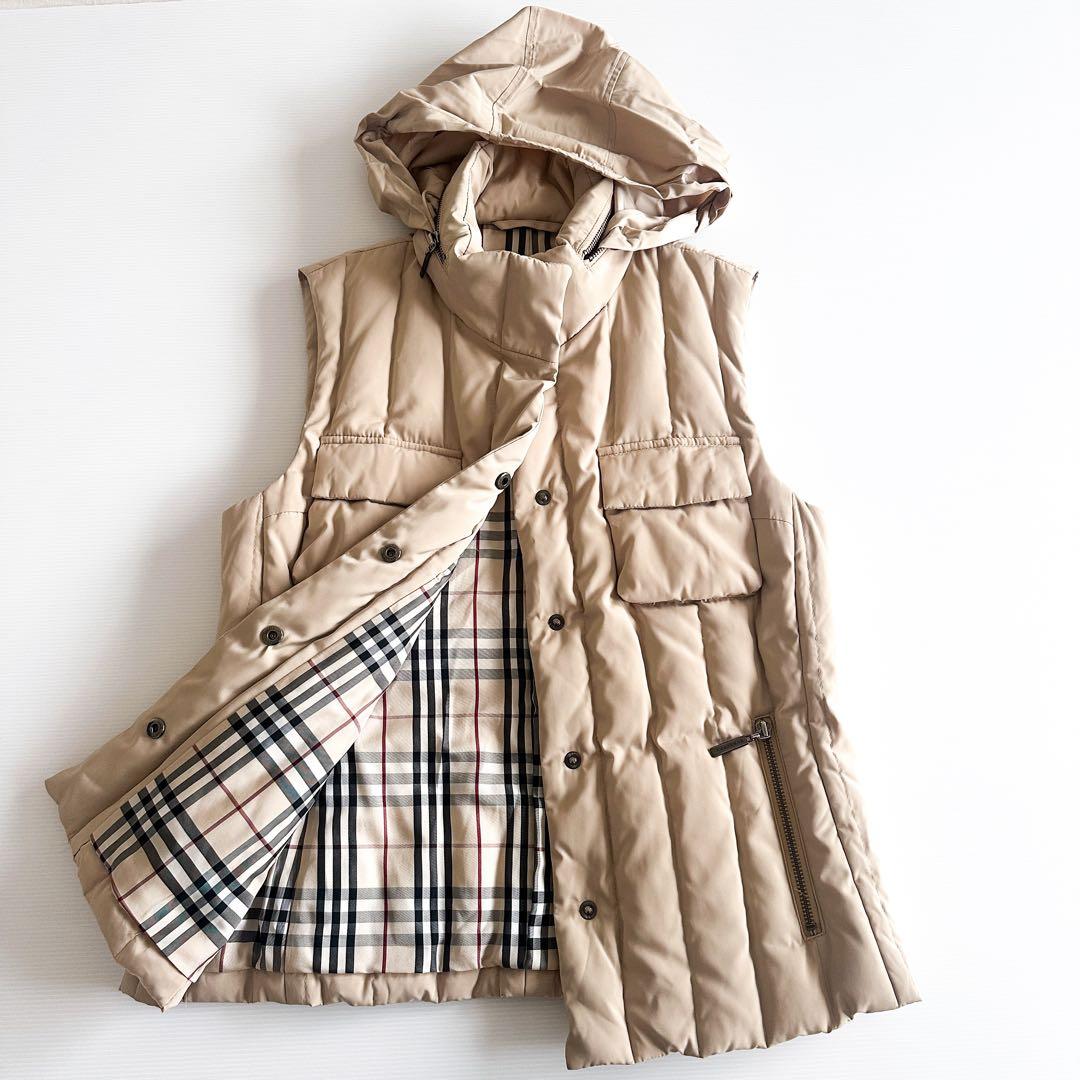 バーバリー ロンドン / ダウンベスト ノバチェック ベージュ 40サイズ L