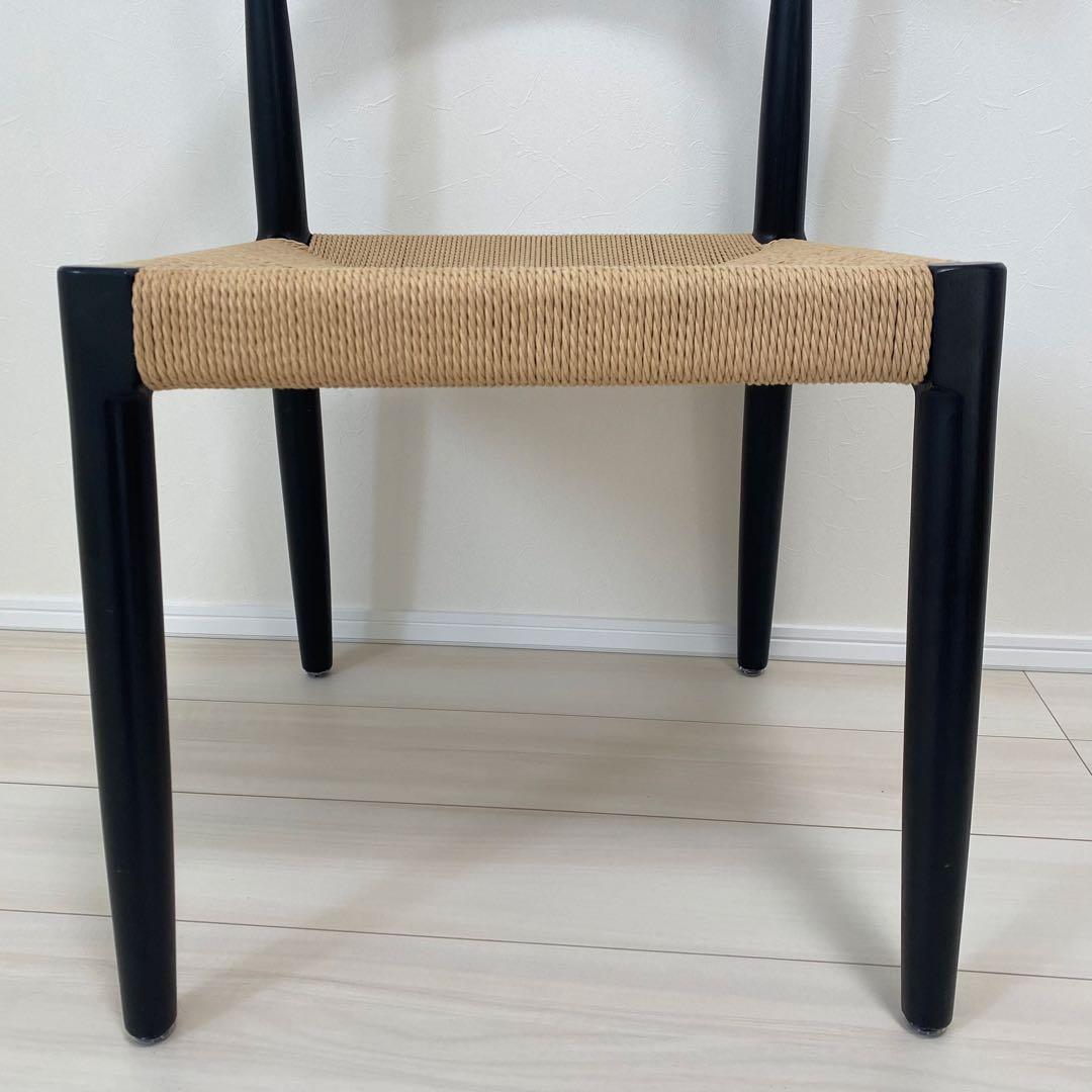 タンスのゲン 北欧モダン ダイニング チェア ブラック 組み立て不要