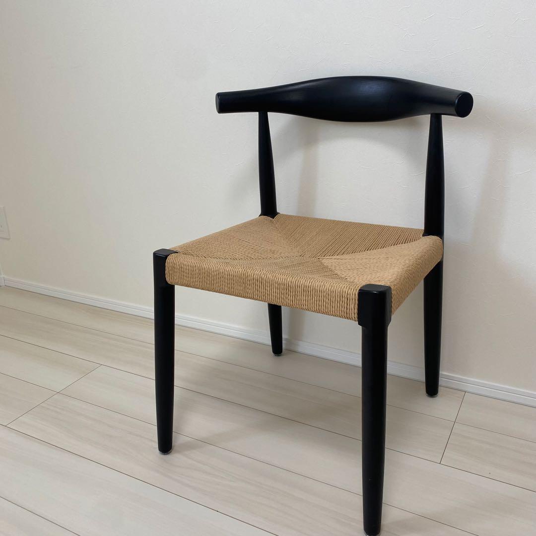 タンスのゲン 北欧モダン ダイニング チェア ブラック 組み立て不要