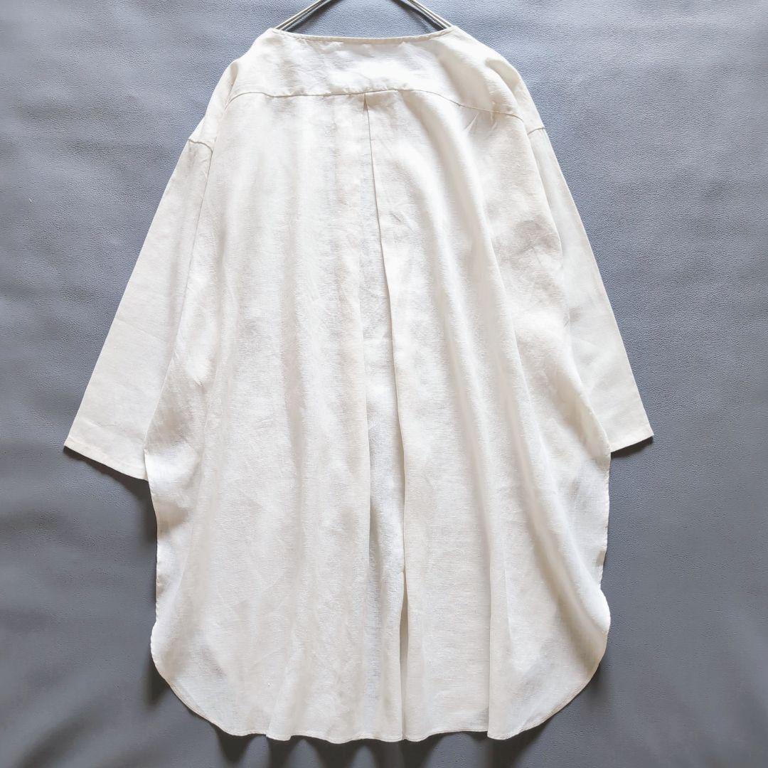 極美品✨23SSビアズリー 前結びリネンチュニックブラウス 麻