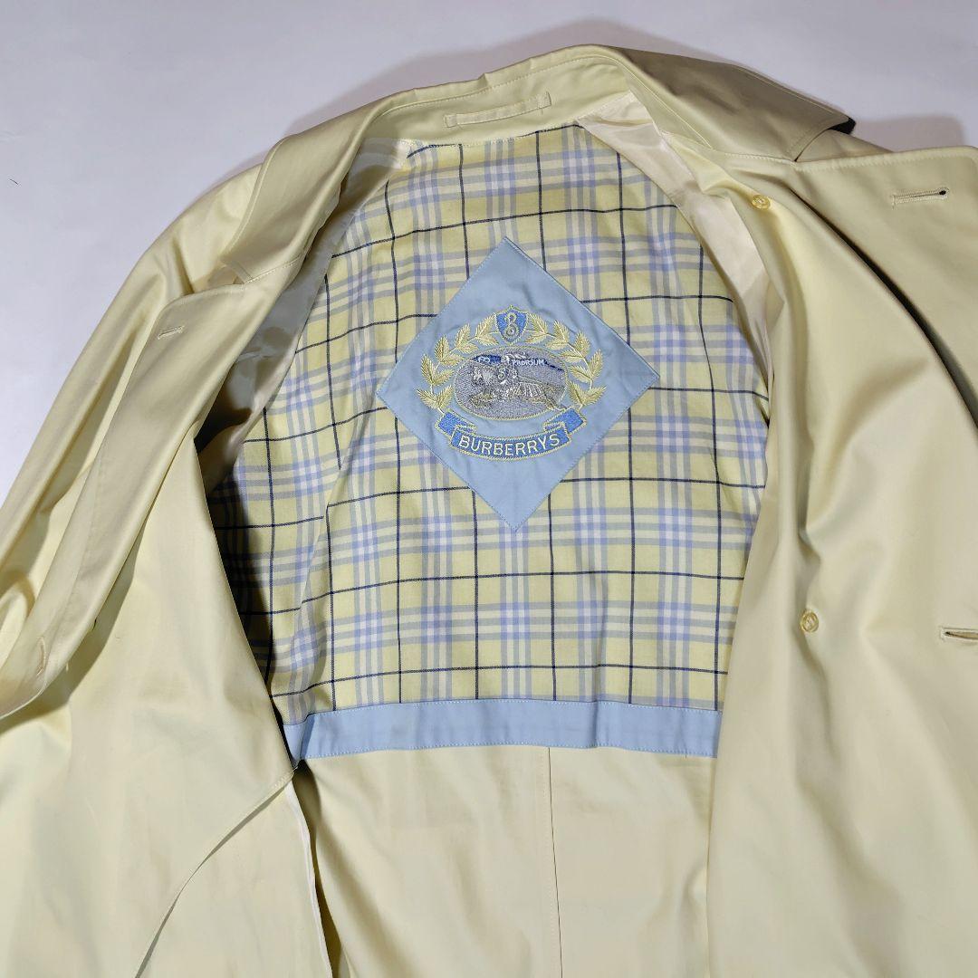 バーバリーダブルブレスト トレンチコート クリームイエロー