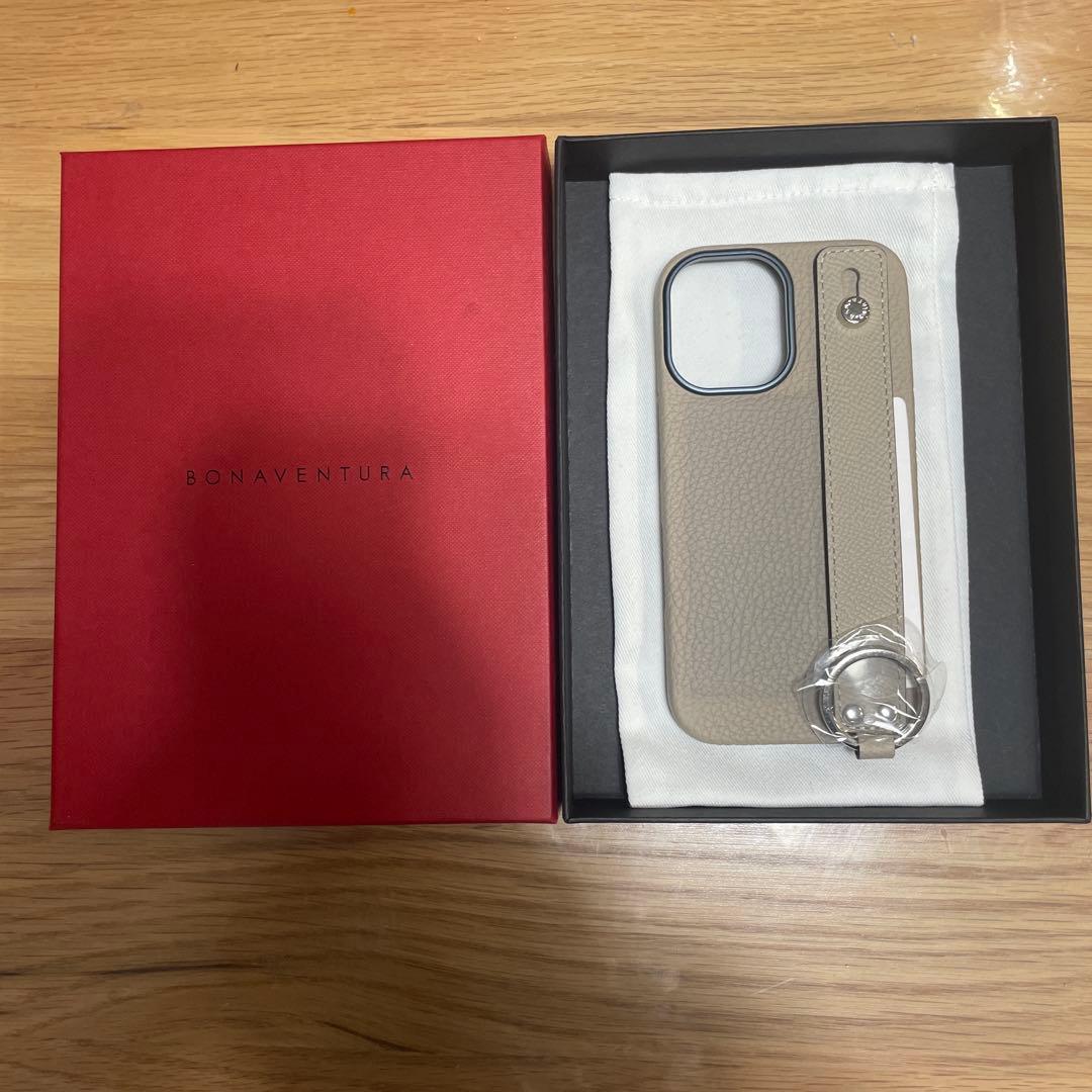 新品Bonaventura グレージュiPhone16用ケースハンドル付