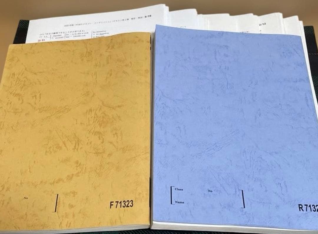 駿台　大学受験　英語　ドラゴンイングリッシュ　テキスト２冊　解答・解説プリント