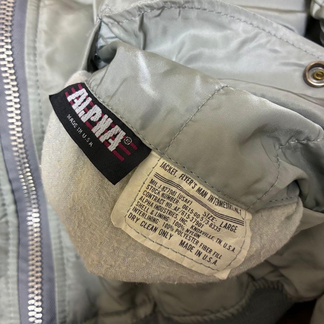 Alpha 80s MA-1 シルバーグレー 三本タグ Lサイズ