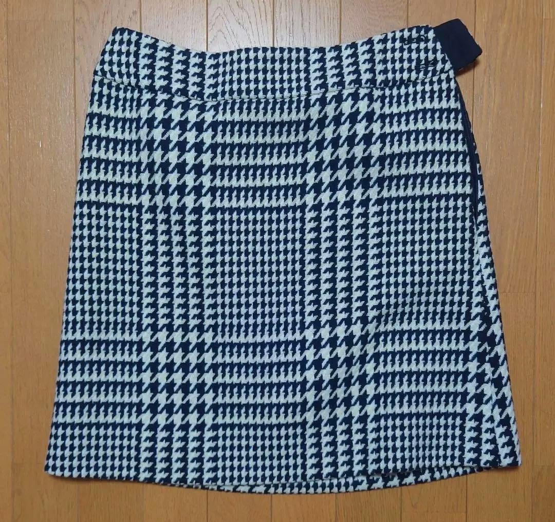イエナ ロービングチェック台形スカート ネイビー サイズ40 美品！