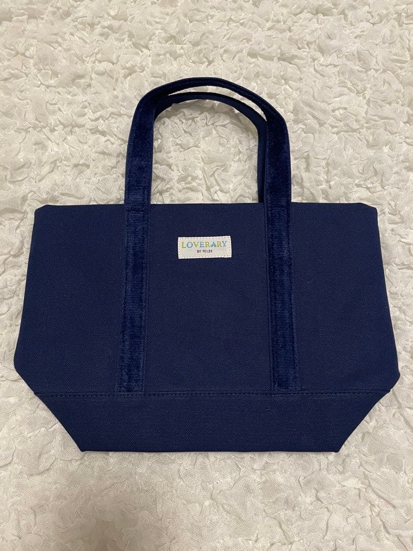 ラブラリーバイフェイラー　ワッペントートバッグ　オールドテディ　ネイビー