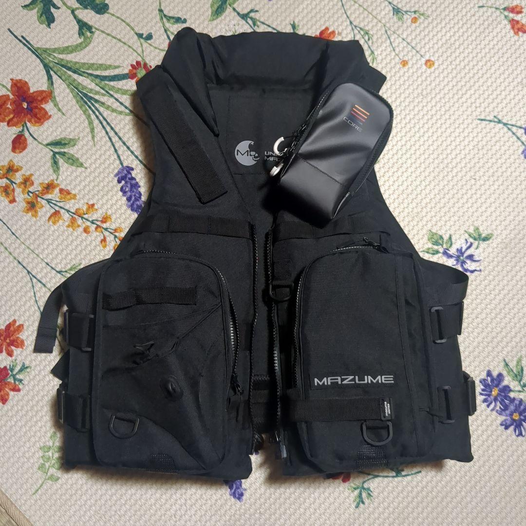 (未使用品)MAZUME フィッシングベスト ブラック