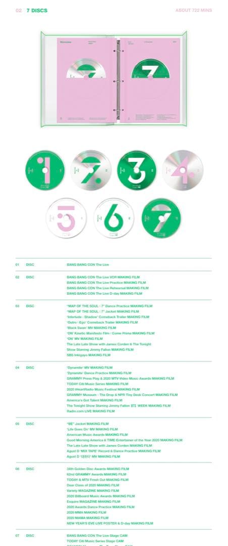 BTS 公式 2020 DVD Memories日本語字幕入り限定販売商品