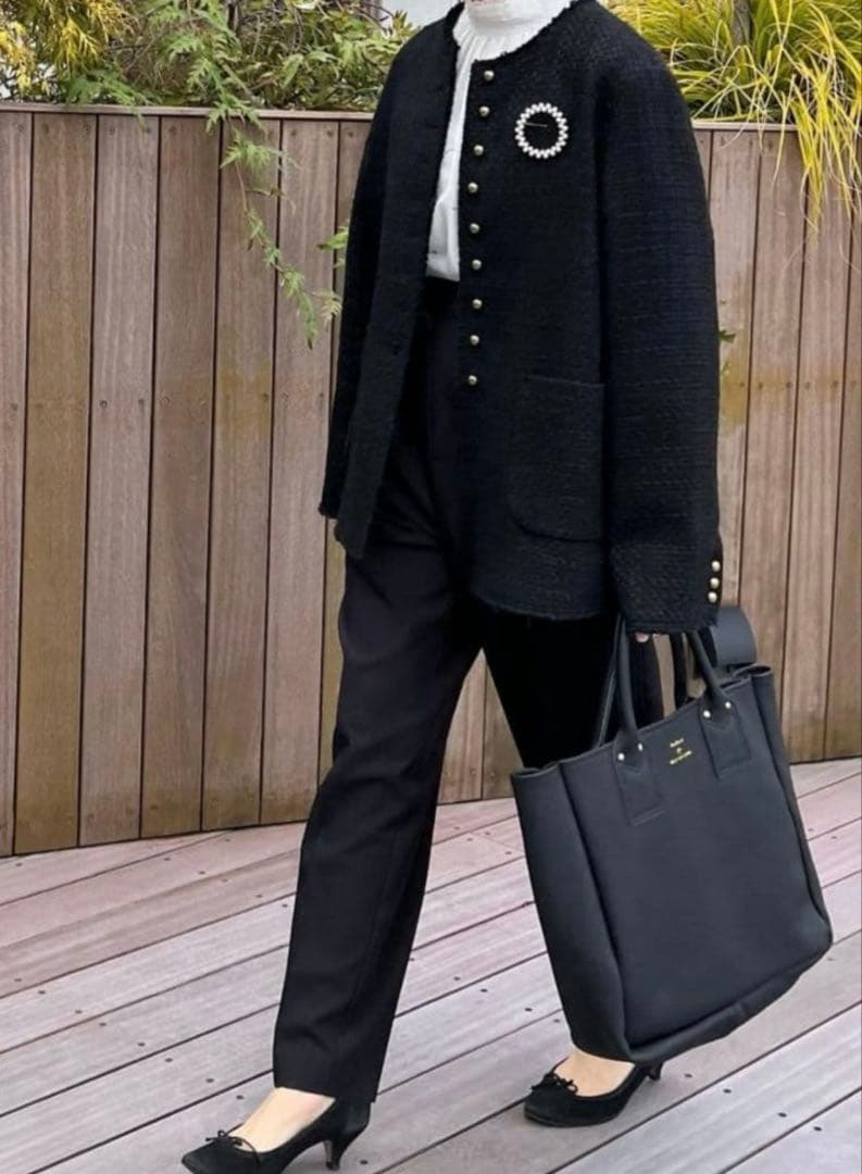 ピュアルセシンスラブツイード ノーカラージャケット pual ce cin