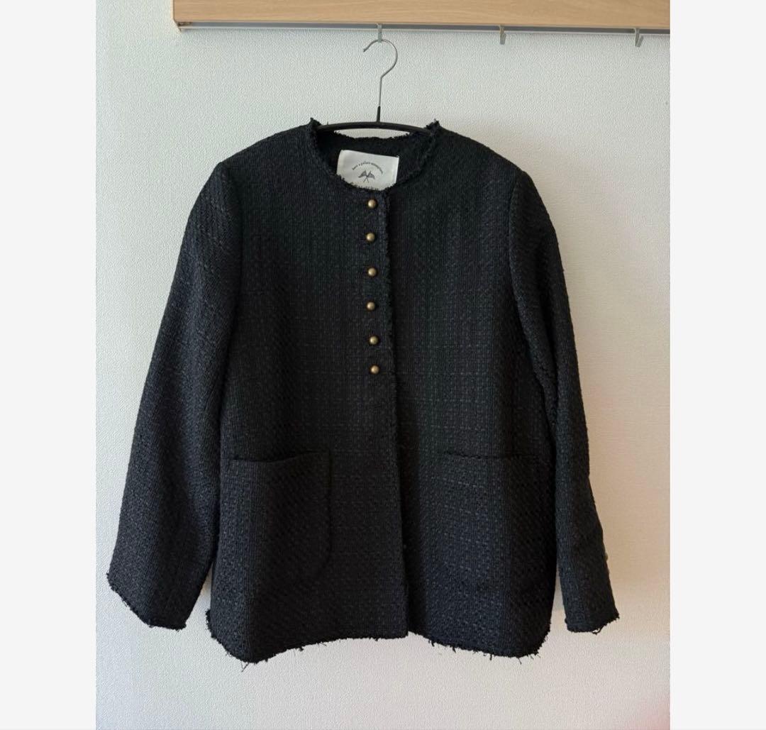 ピュアルセシンスラブツイード ノーカラージャケット pual ce cin