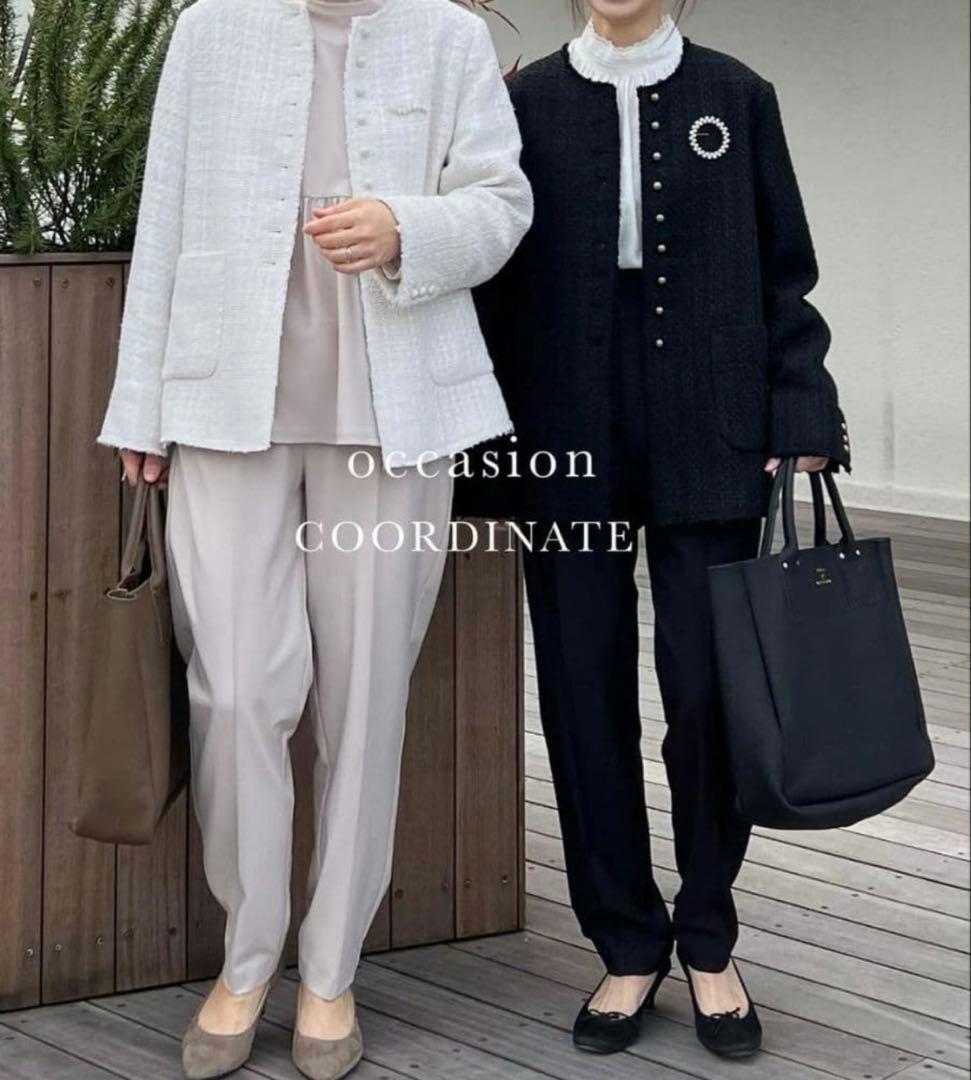 ピュアルセシンスラブツイード ノーカラージャケット pual ce cin