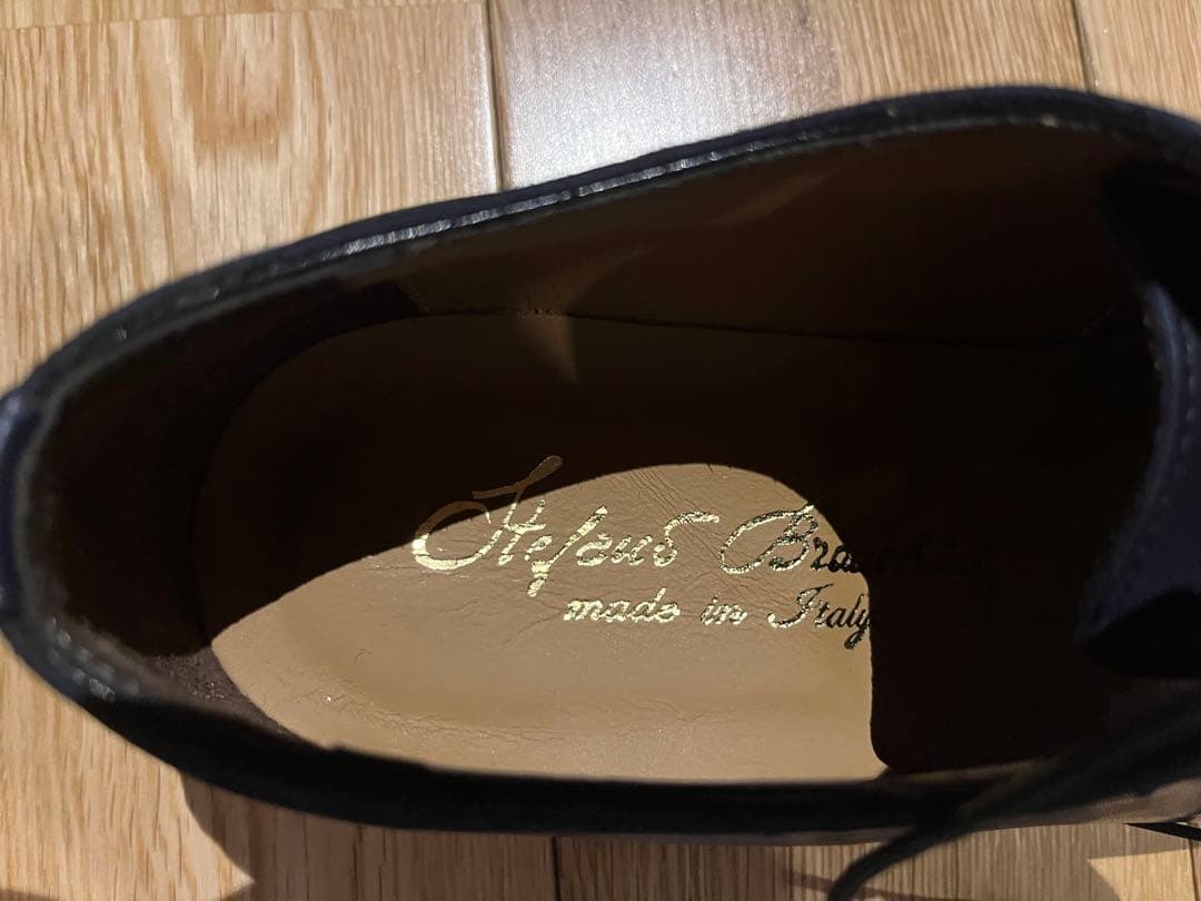 新品 ステファノブランキーニ 内羽根プレーントゥ ネイビー 伊製 サイズ42.5