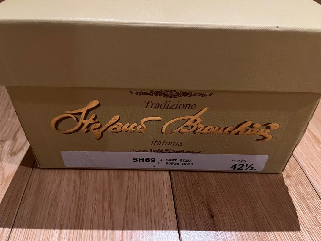 新品 ステファノブランキーニ 内羽根プレーントゥ ネイビー 伊製 サイズ42.5