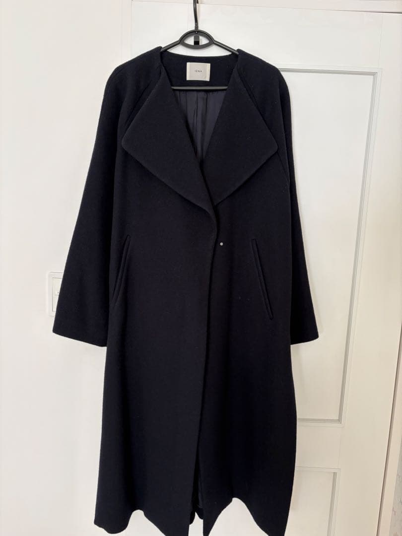 イエナ ロングスリット　ノーカラーコート