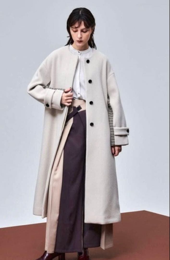 UNITED TOKYOバックチェックフレアコート