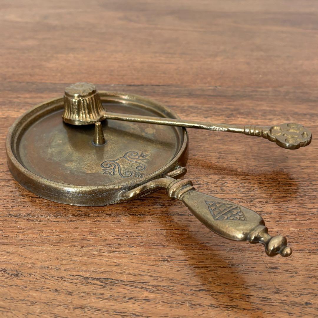 【ドイツ キャンドルスタンドとスナッファーセット U】ヴィンテージ