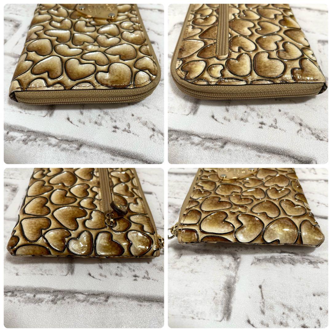 極美品✨アタオ　長財布　ハッピーシャワー　ハート総柄　ハッピーヴィトロ・プリマ