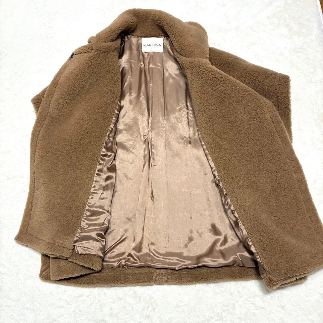 KARTIKA テディベアケープコート ボア キャメル イタリア製