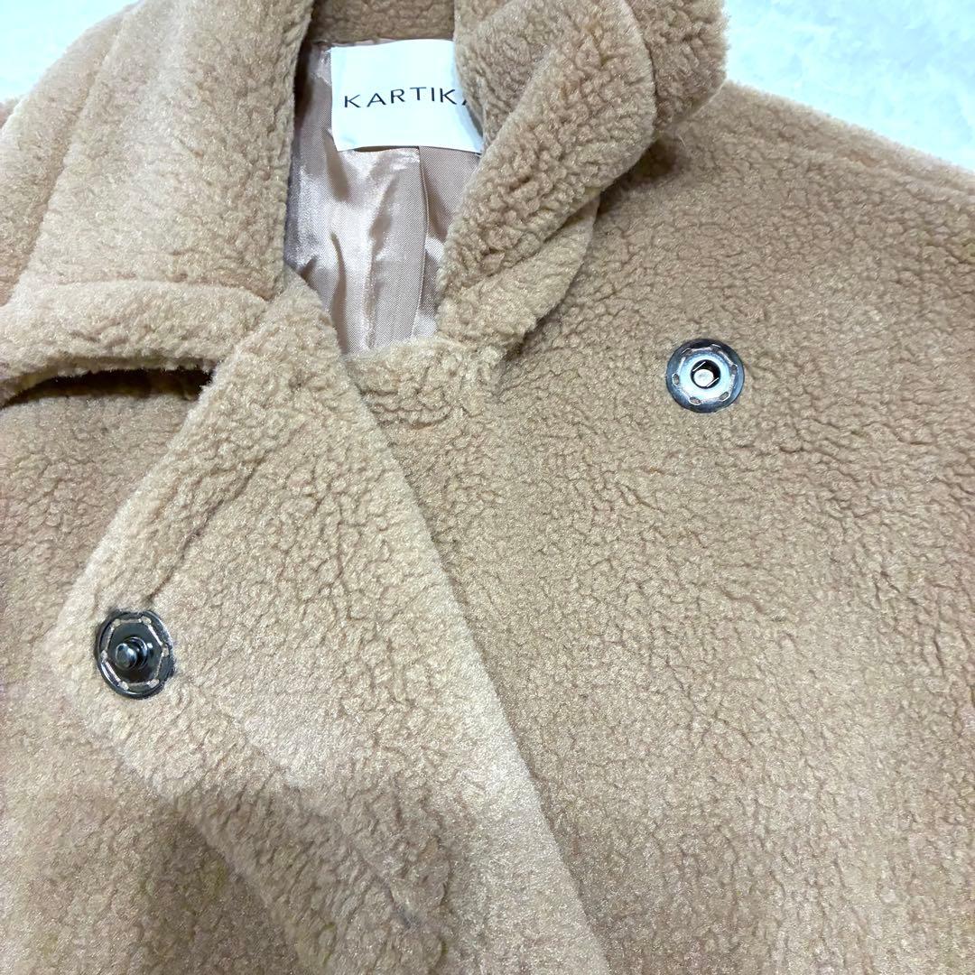 KARTIKA テディベアケープコート ボア キャメル イタリア製