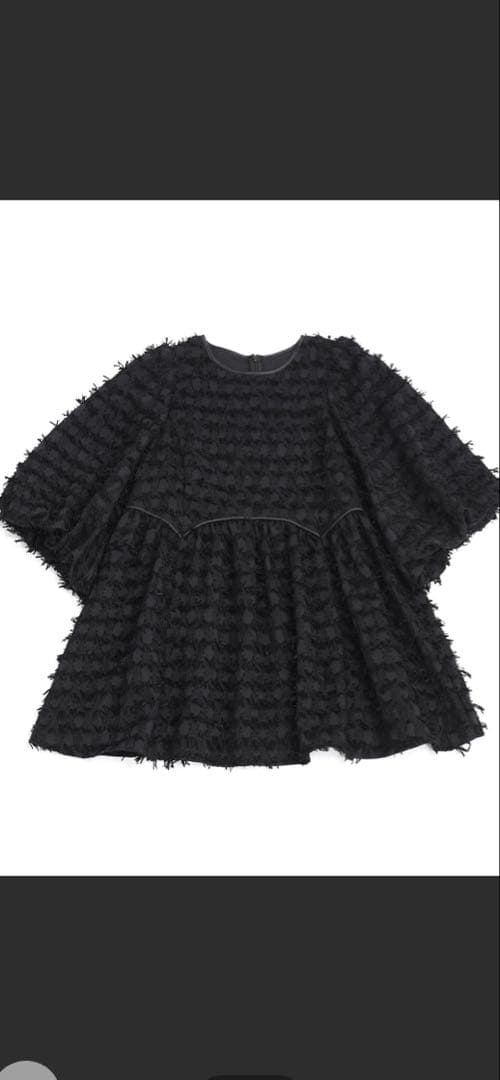 アダムエロペ　チュニック　ブラウス　ジャガードぺプラムトップス