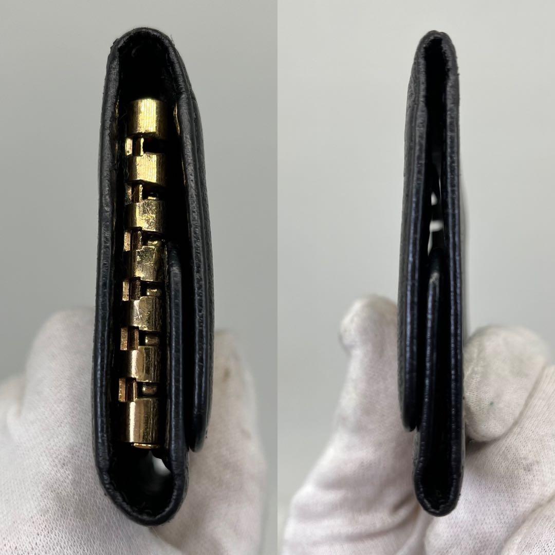 CHANEL キーケース 6連 ココマーク ロゴ金具 黒 ギャランティカード付き