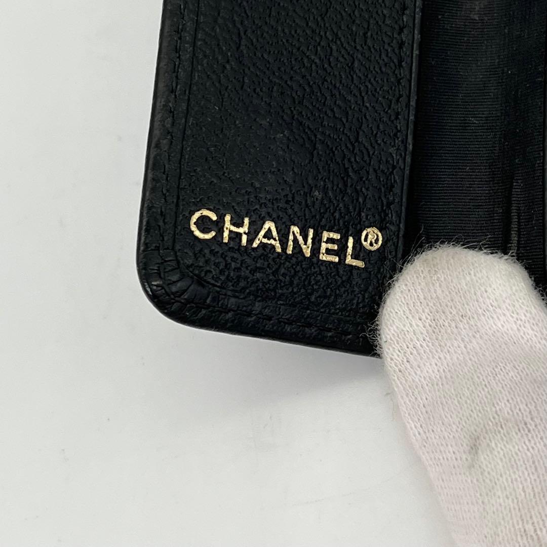 CHANEL キーケース 6連 ココマーク ロゴ金具 黒 ギャランティカード付き