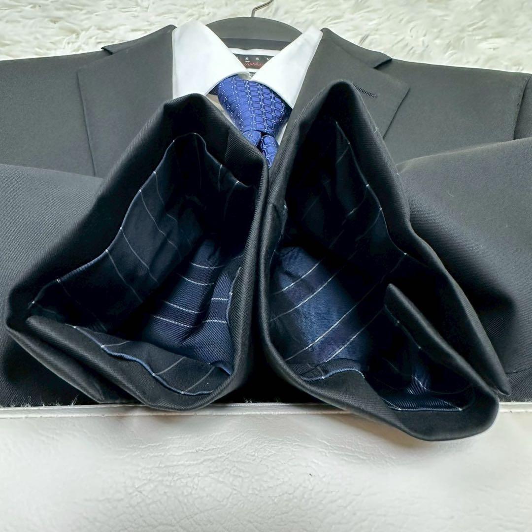 美品✨ ユニバーサルランゲージ カノニコ 3ピース ビジネススーツ 黒 44 S