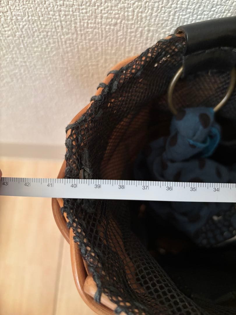 エバゴス　かごバッグ　革ハンドル