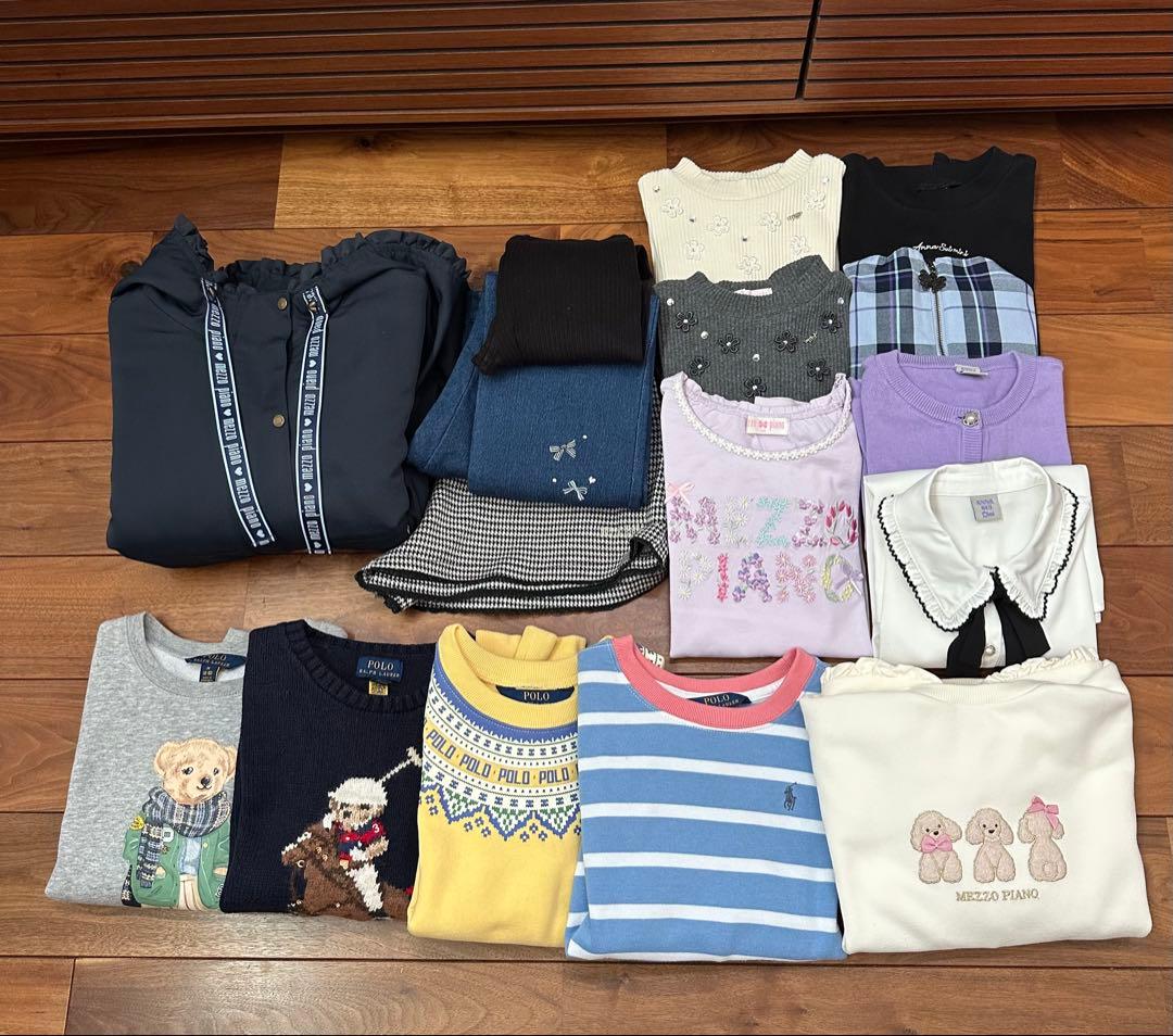 子供服15点セット(ポロ.メゾピアノ.アナスイミニ.ユニクロ)130-140㎝