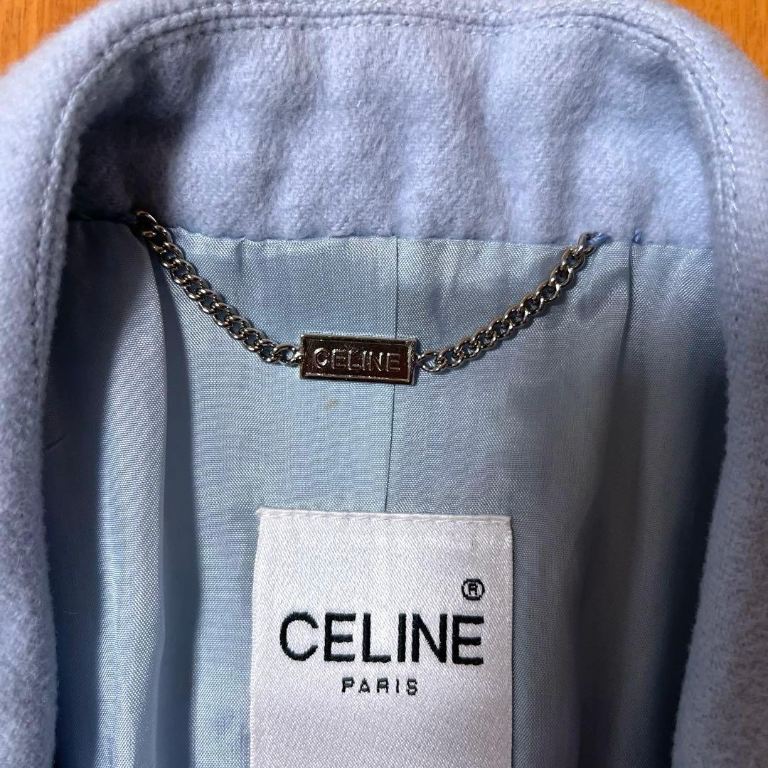CELINE セリーヌ 水色 ダブルブレストジャケット カシミア混 フランス製