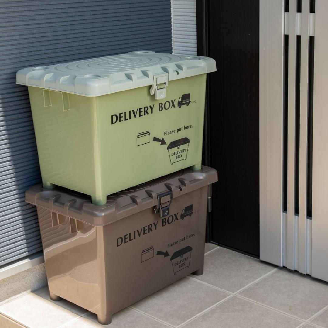 ２個セット 日本製 宅配ボックス&収納ボックス　玄関収納 カーキ