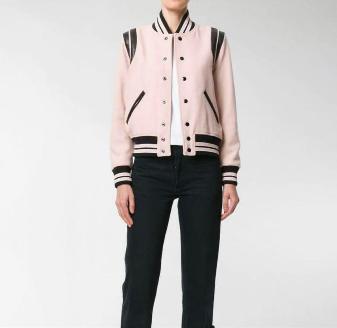 サンローラン　テディジャケット　ピンク