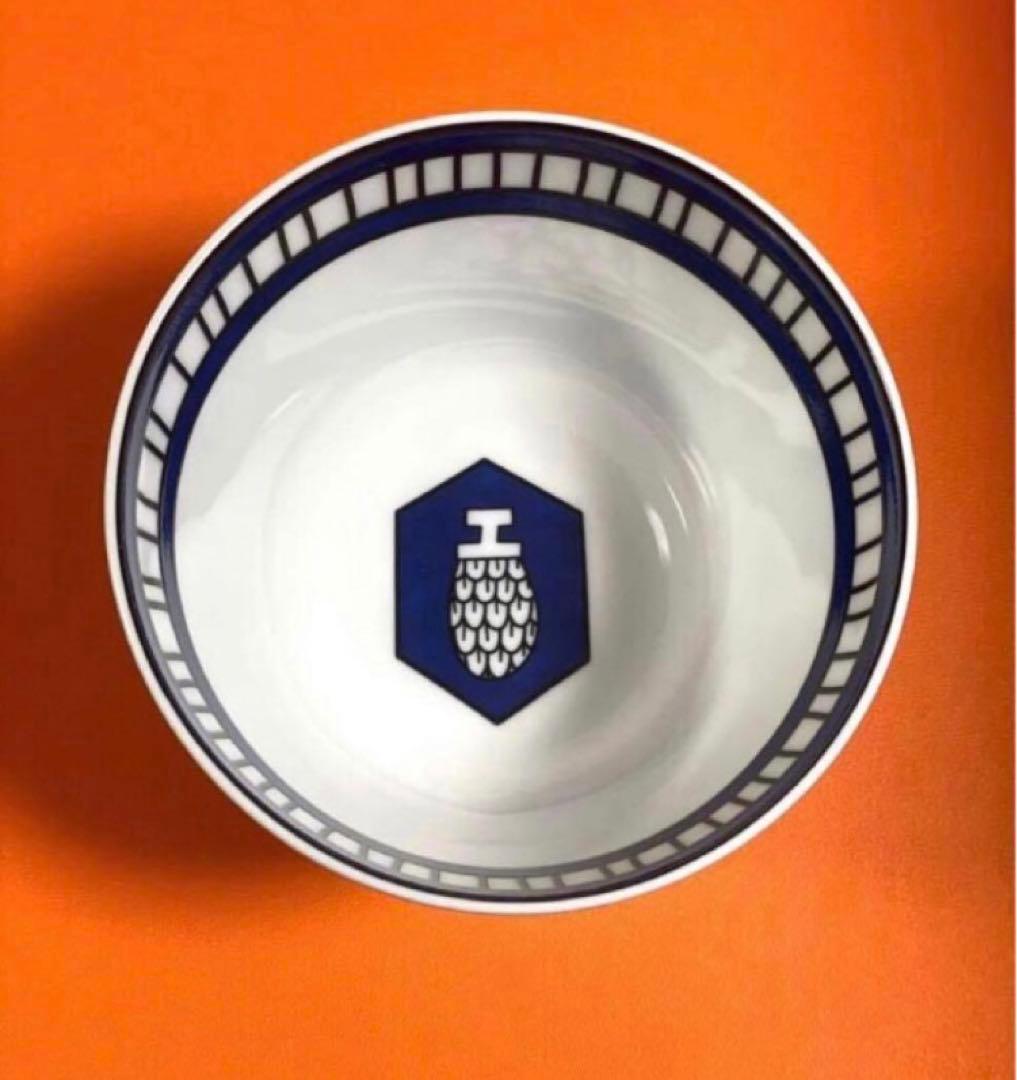 HERMESエルメスブルーダイユールNo2 ボウル小鉢お椀未使用絵柄難ありお値打