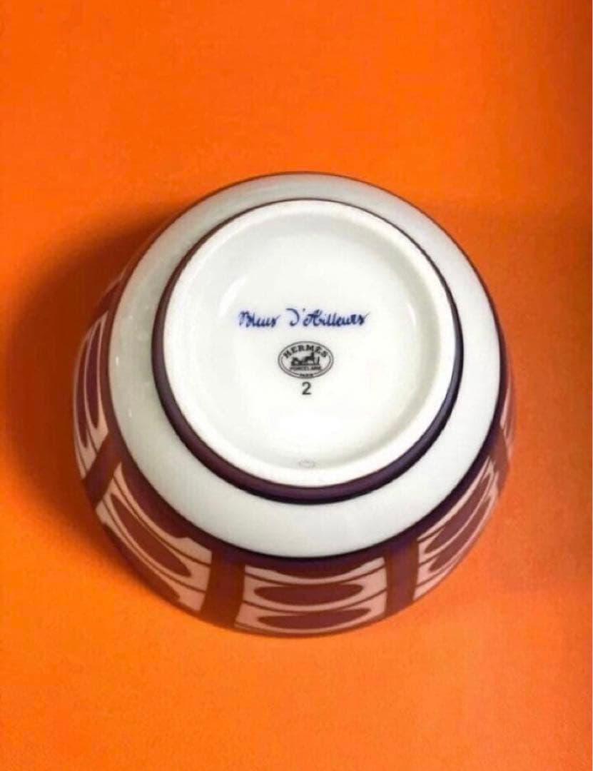 HERMESエルメスブルーダイユールNo2 ボウル小鉢お椀未使用絵柄難ありお値打