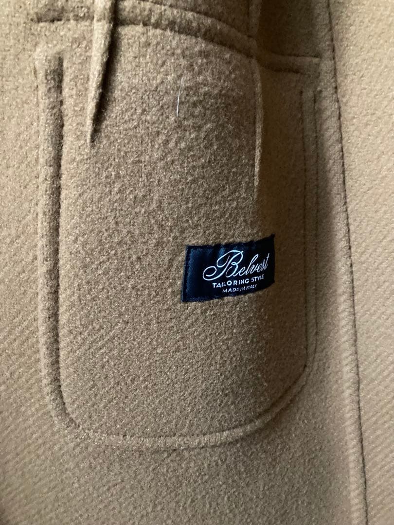 Belvest ポロコート　キャメルカラー