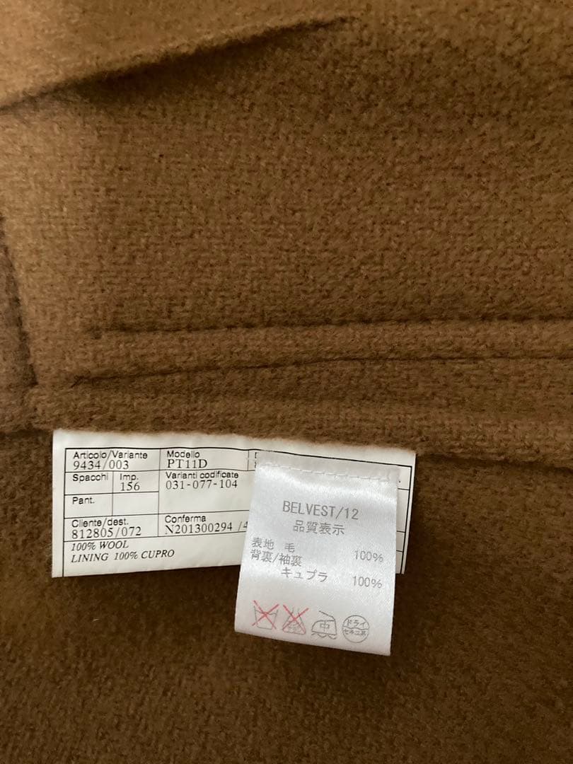 Belvest ポロコート　キャメルカラー