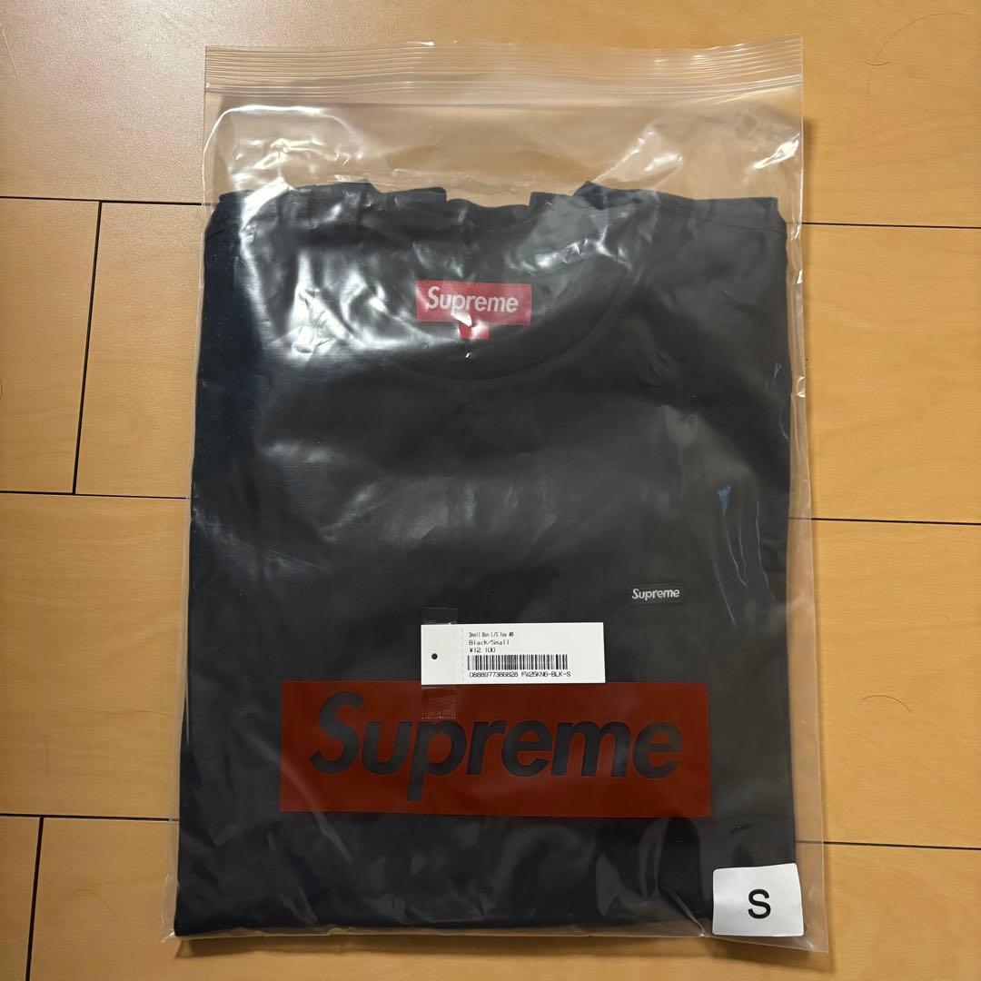25FW Supreme Small Box L/S Tee 黒S キムタク