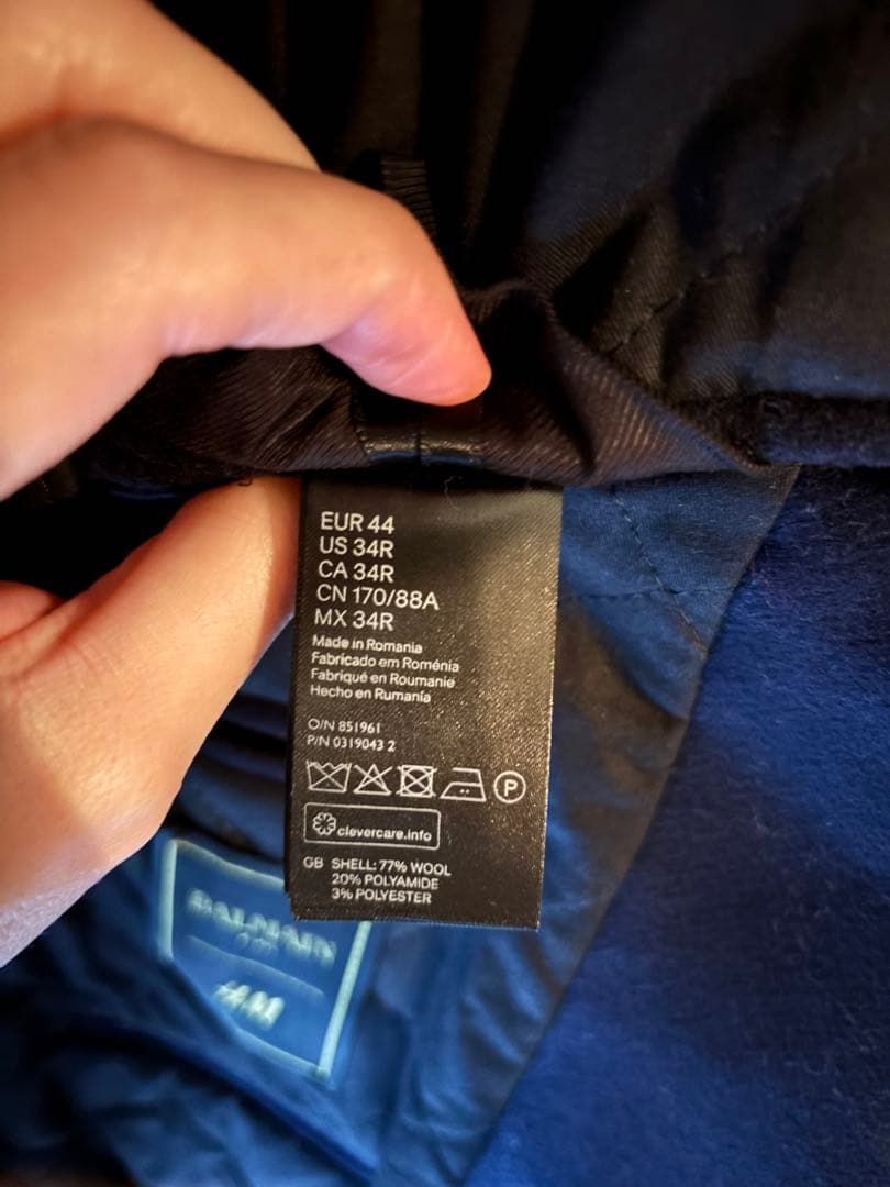  ×バルマン ピーコート　サイズ44