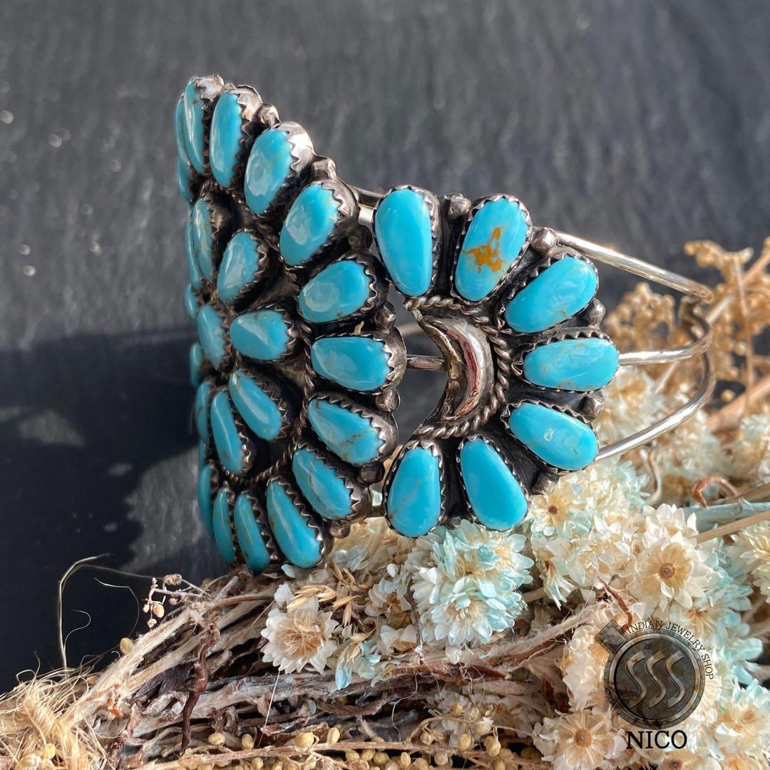 新品　ナバホ族　Navajo インディアンジュエリー　ターコイズ　バングル