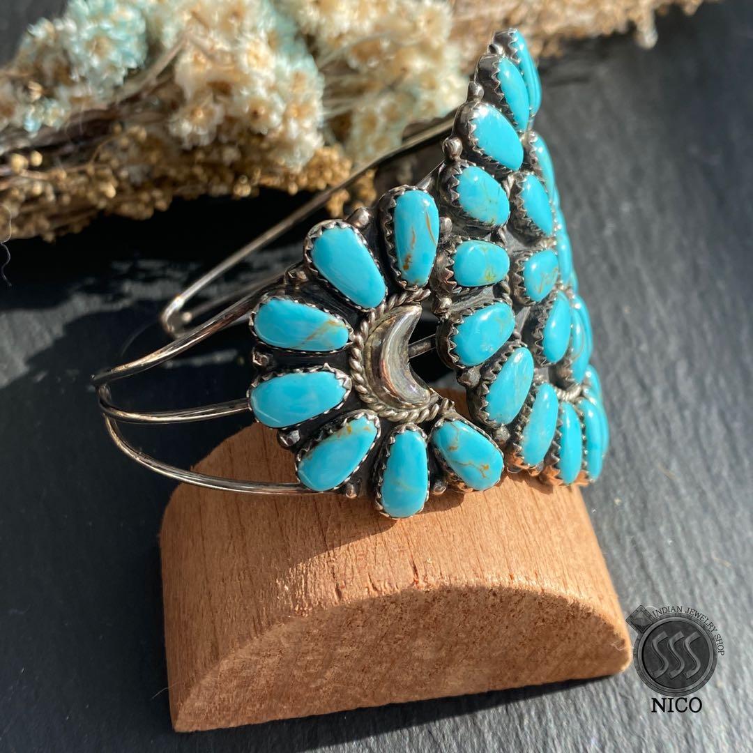 新品　ナバホ族　Navajo インディアンジュエリー　ターコイズ　バングル