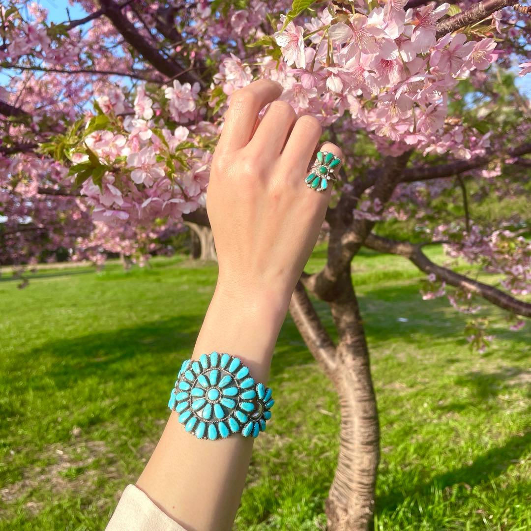 新品　ナバホ族　Navajo インディアンジュエリー　ターコイズ　バングル