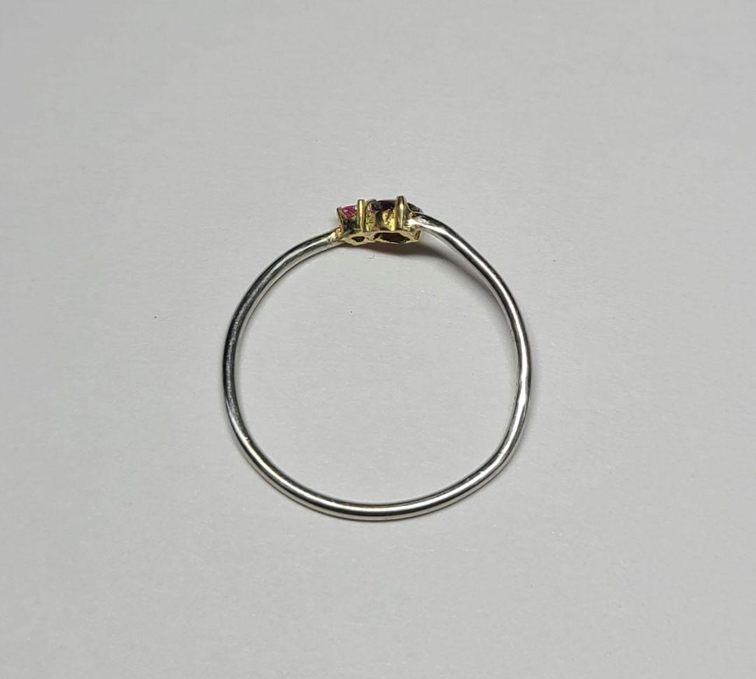 もちこ★ブラジルアレキ&パパラチアサファイアリングPt900★