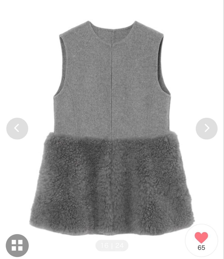 ANAYI アナイ ウールファーペプラムジレ