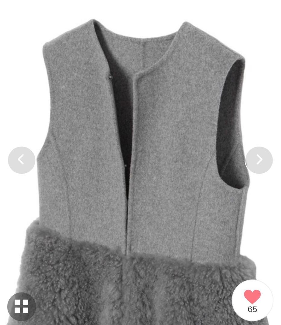 ANAYI アナイ ウールファーペプラムジレ